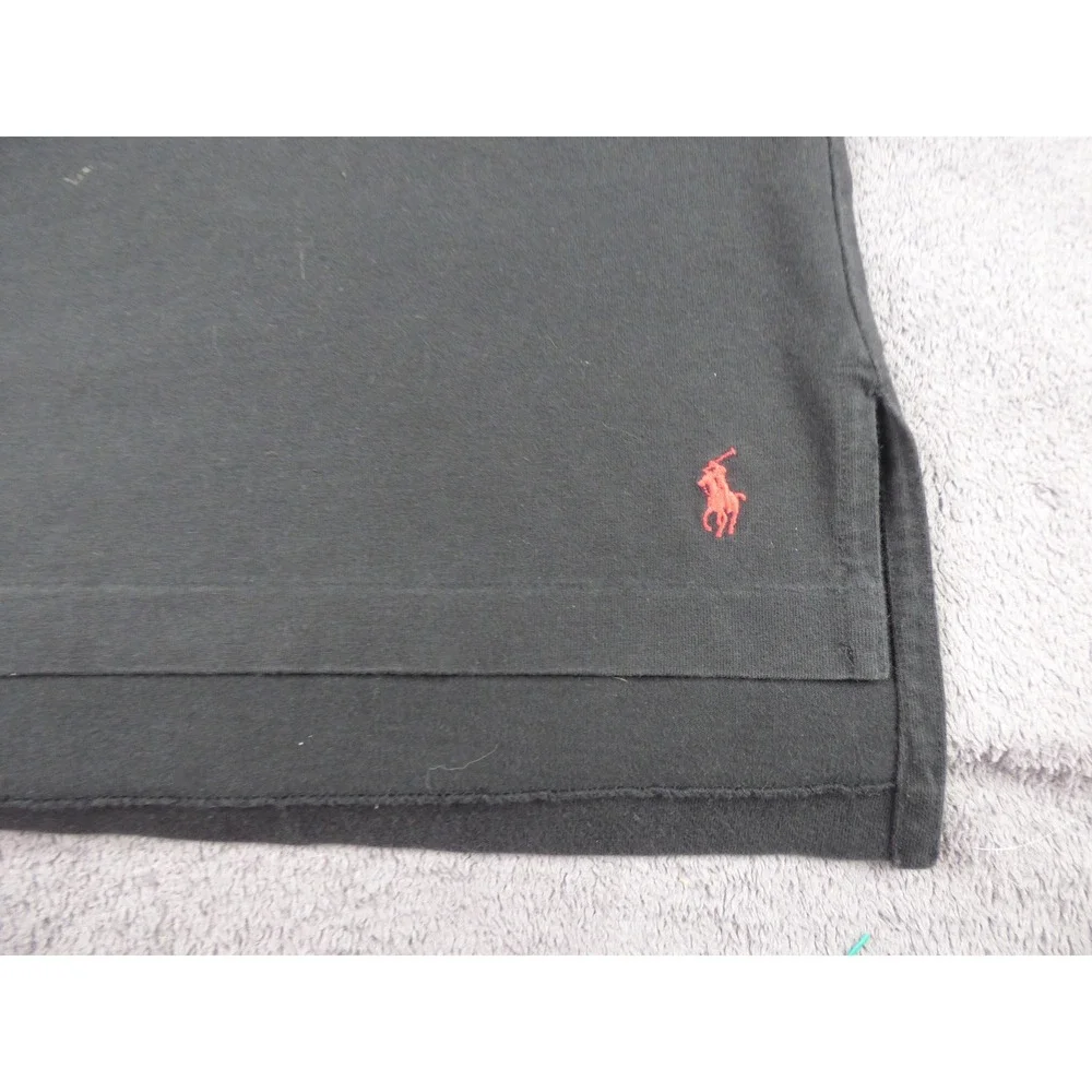 Polo Ralph Lauren Mens Black Cotton Pocket Polo Shirt Red Pony Logo Size M